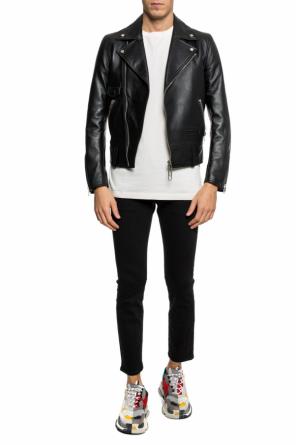 Leather 'biker' jacket with a print, zdjęcie 2 Leather 'biker' jacket with a print od Off White